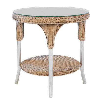 Loom Wicker Round Outdoor End Table