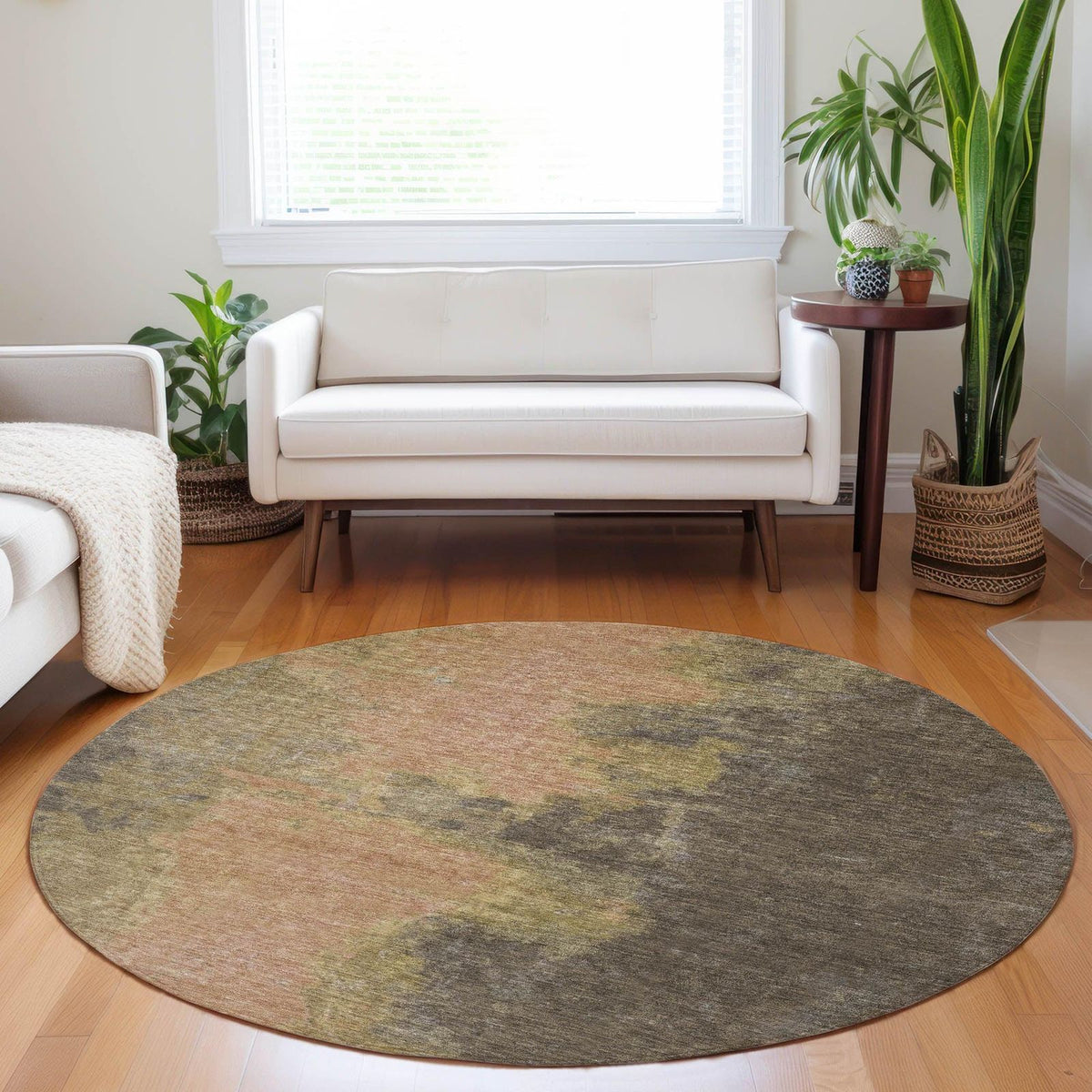 Iriion Brown Washable Indoor-Outdoor Rug