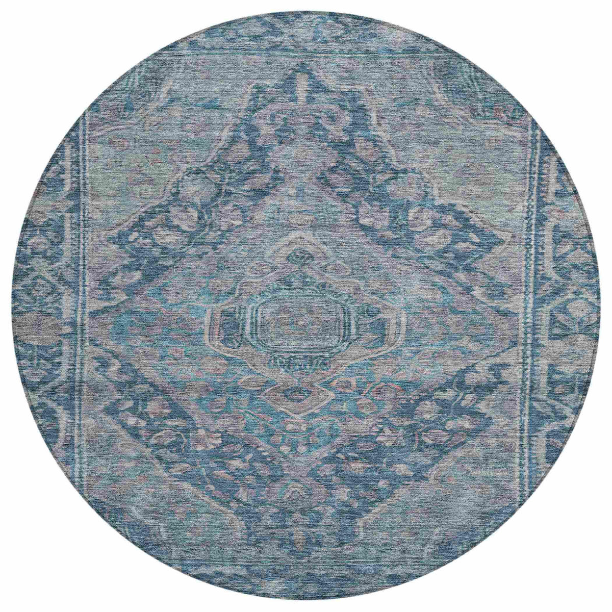 Kaelanor Blue Washable Indoor-Outdoor Rug