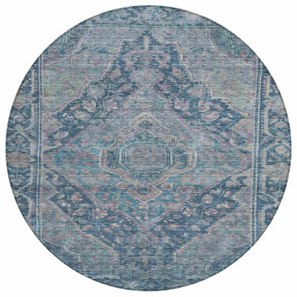 Kaelanor Blue Washable Indoor-Outdoor Rug