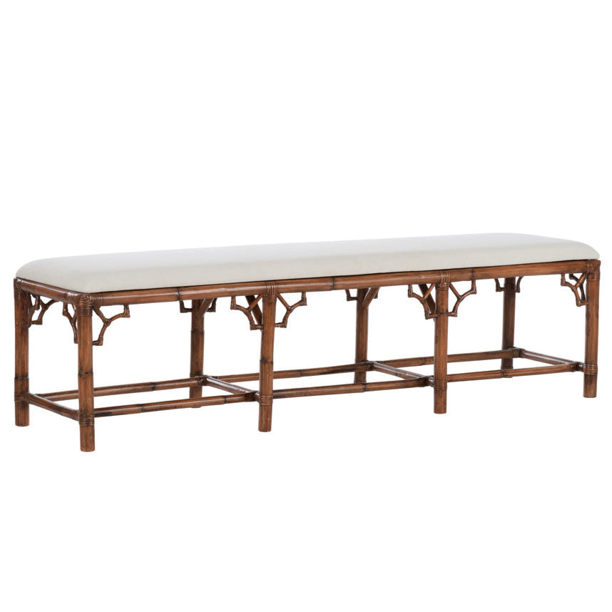 Chippendale Bamboo Rattan Bedroom Bench