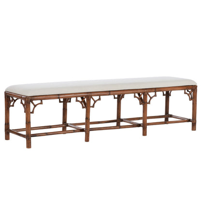 Chippendale Bamboo Rattan Bedroom Bench