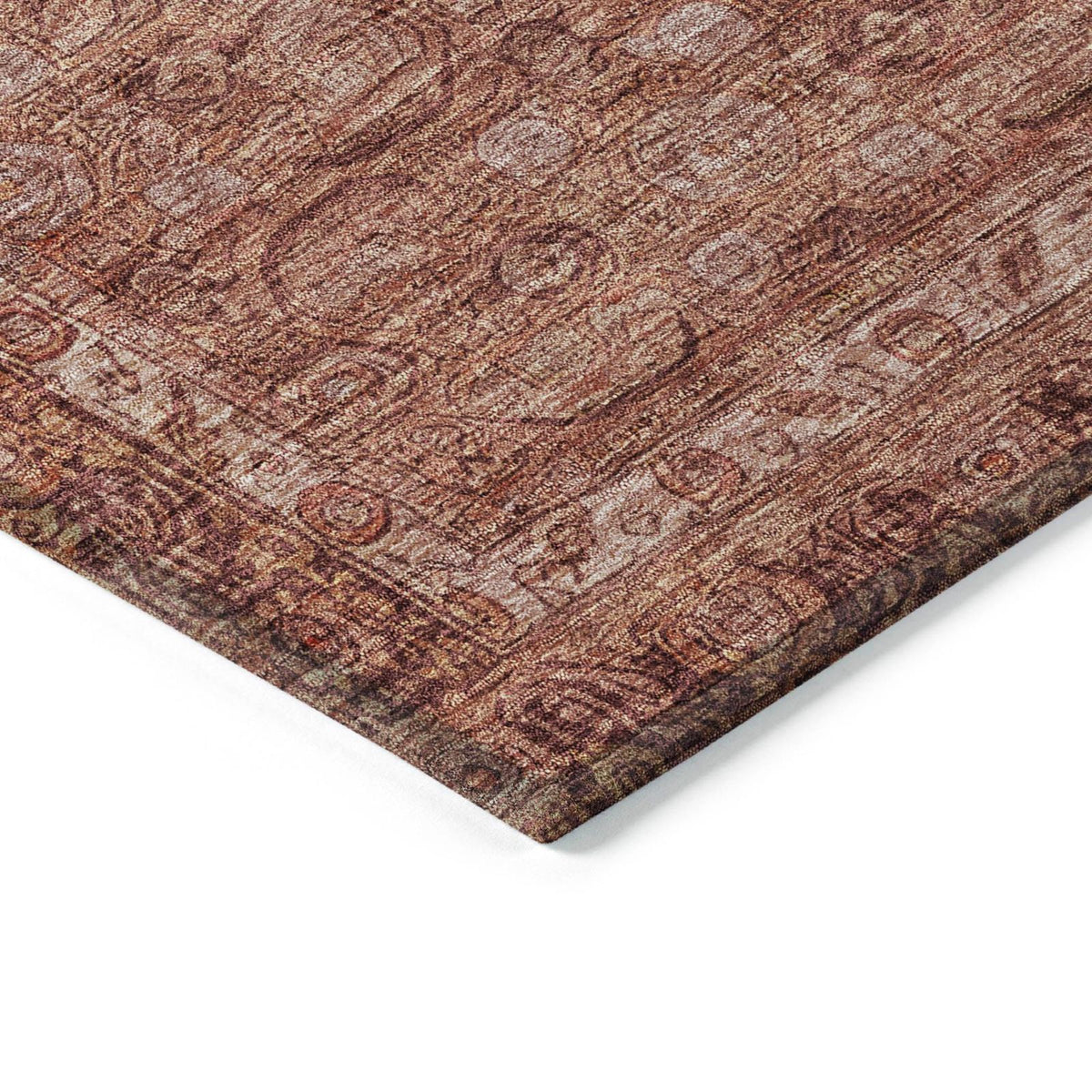Kaelara Orange Washable Indoor-Outdoor Rug