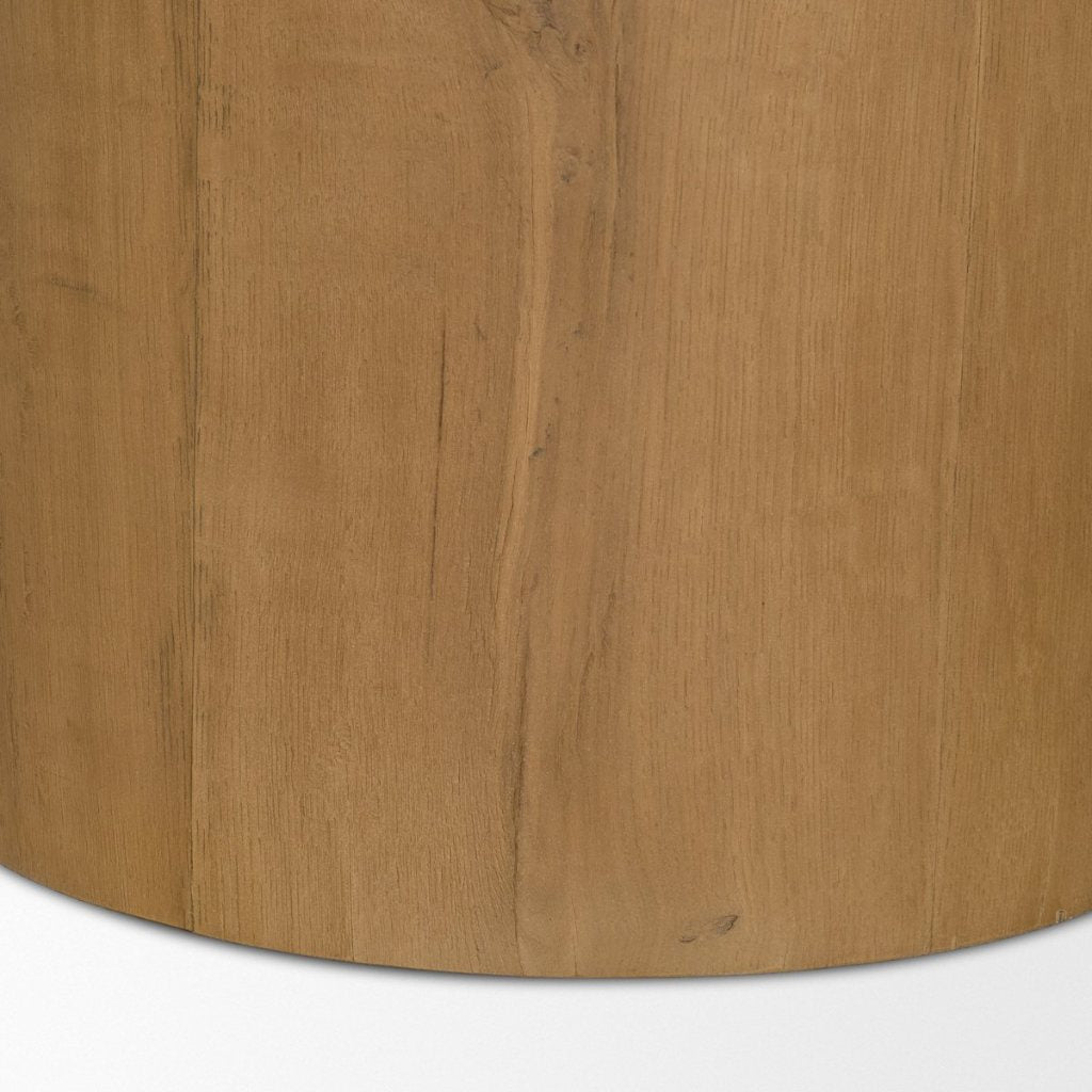 Siena 42" Round Travertine Top Pedestal Dining Table -- Brown