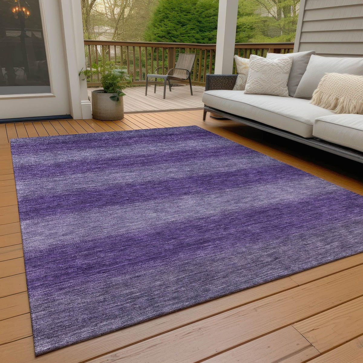 Haelius Purple Washable Indoor-Outdoor Rug -- purple