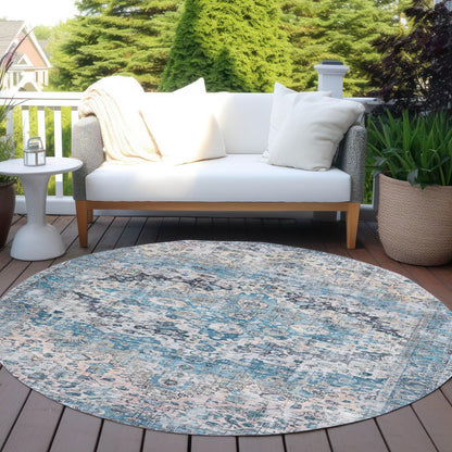 Jaelien Blue Washable Indoor-Outdoor Rug