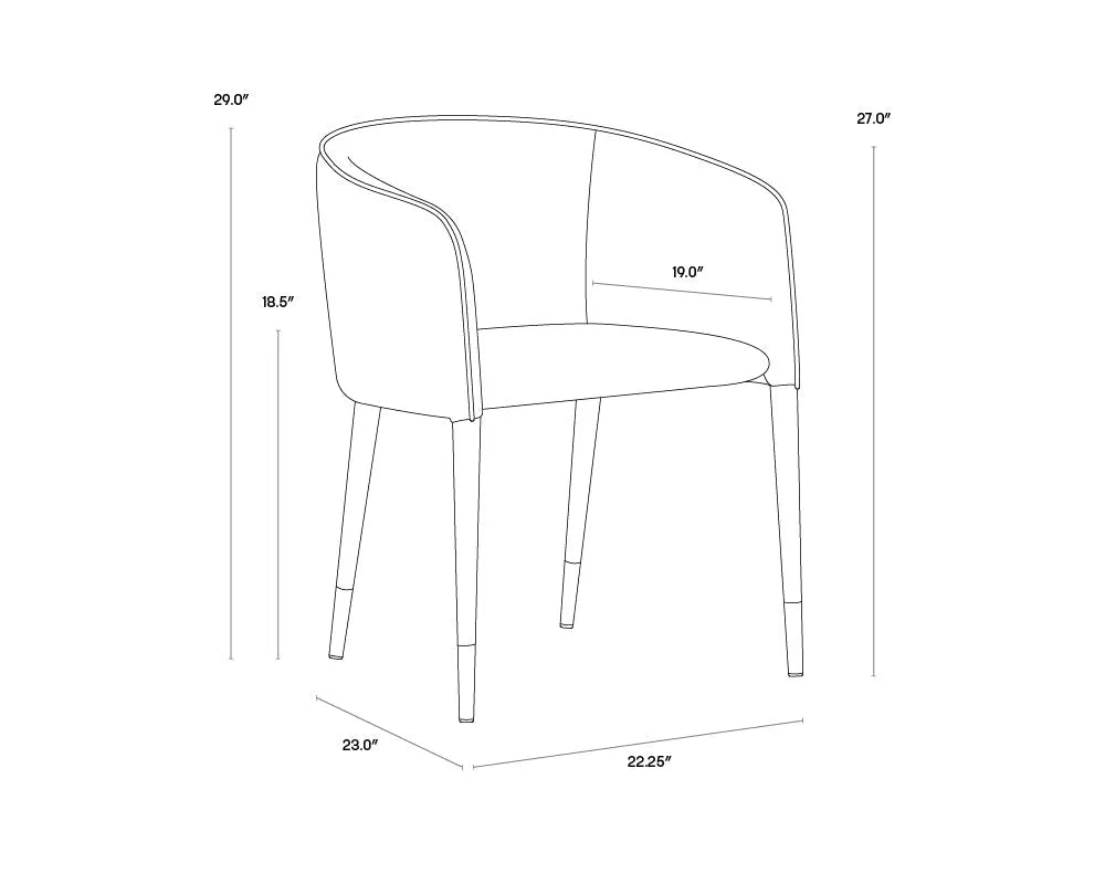 SUNPAN Asher Barrel Back Dining Armchair