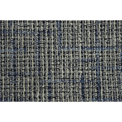 Amna Checkered Blue Area Rugs For Living Room -- blue