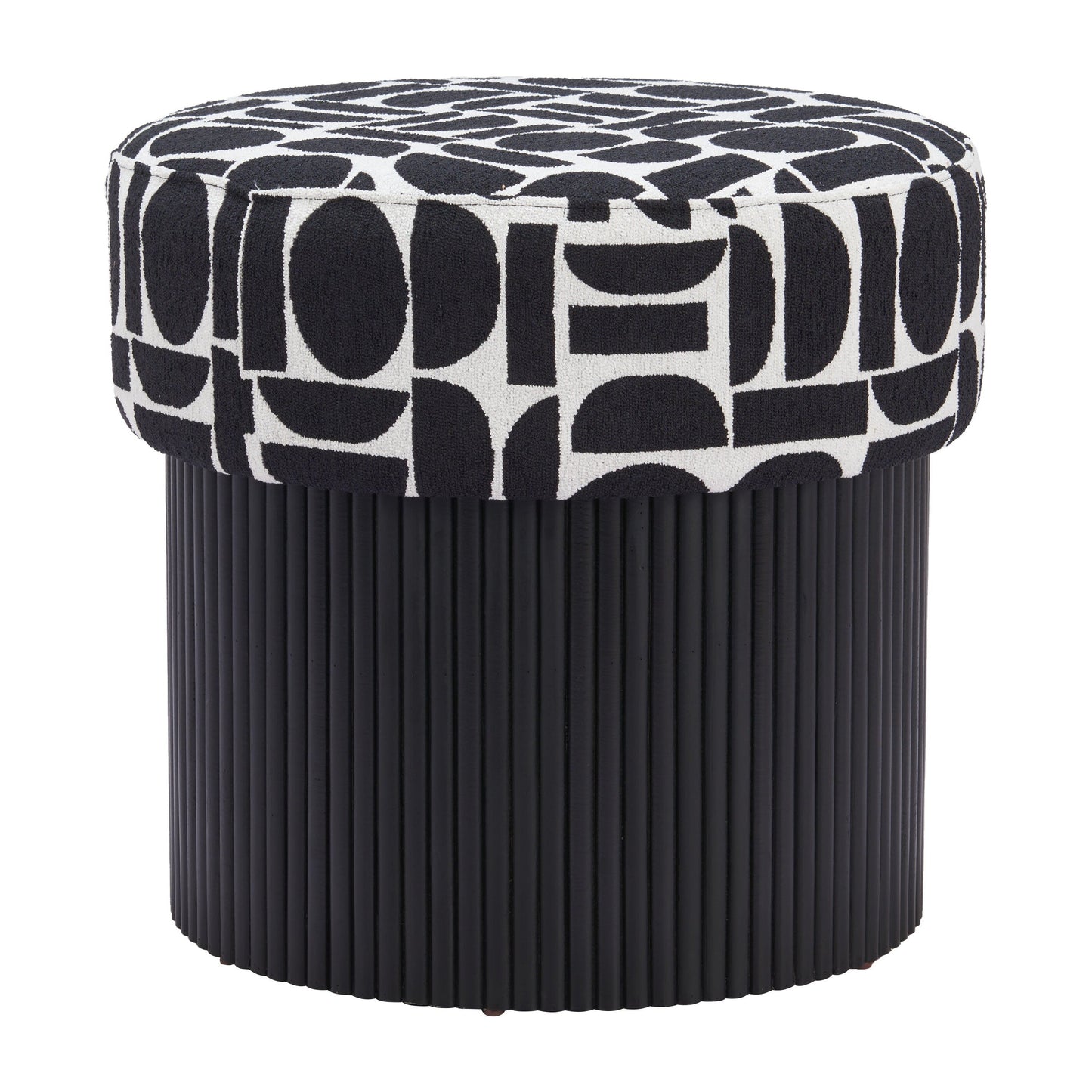 Boto Black and White Storage Ottoman