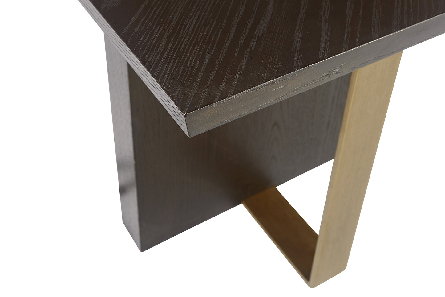 Lars Side Table With Antique Brass And Wood Finish