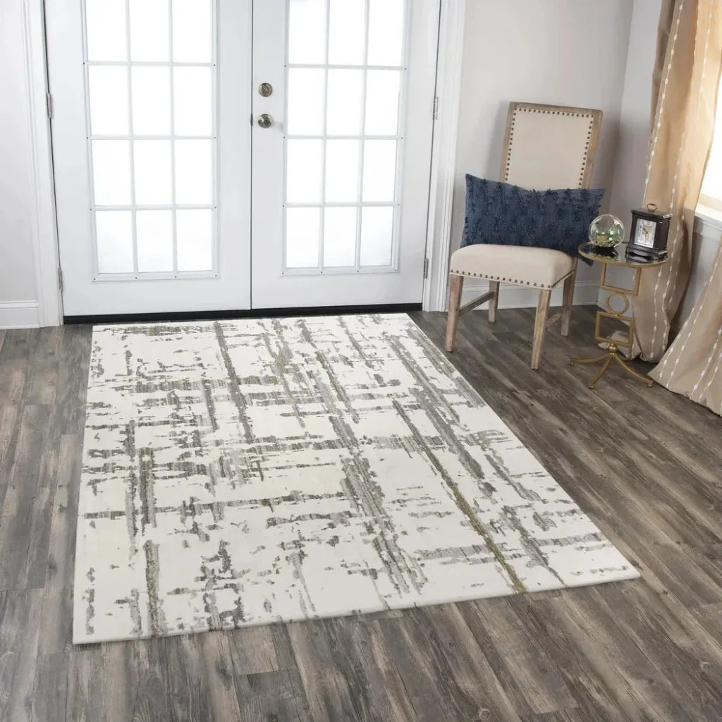 Atte Abstract / Gray Large Area Rugs For Living Room -- gray