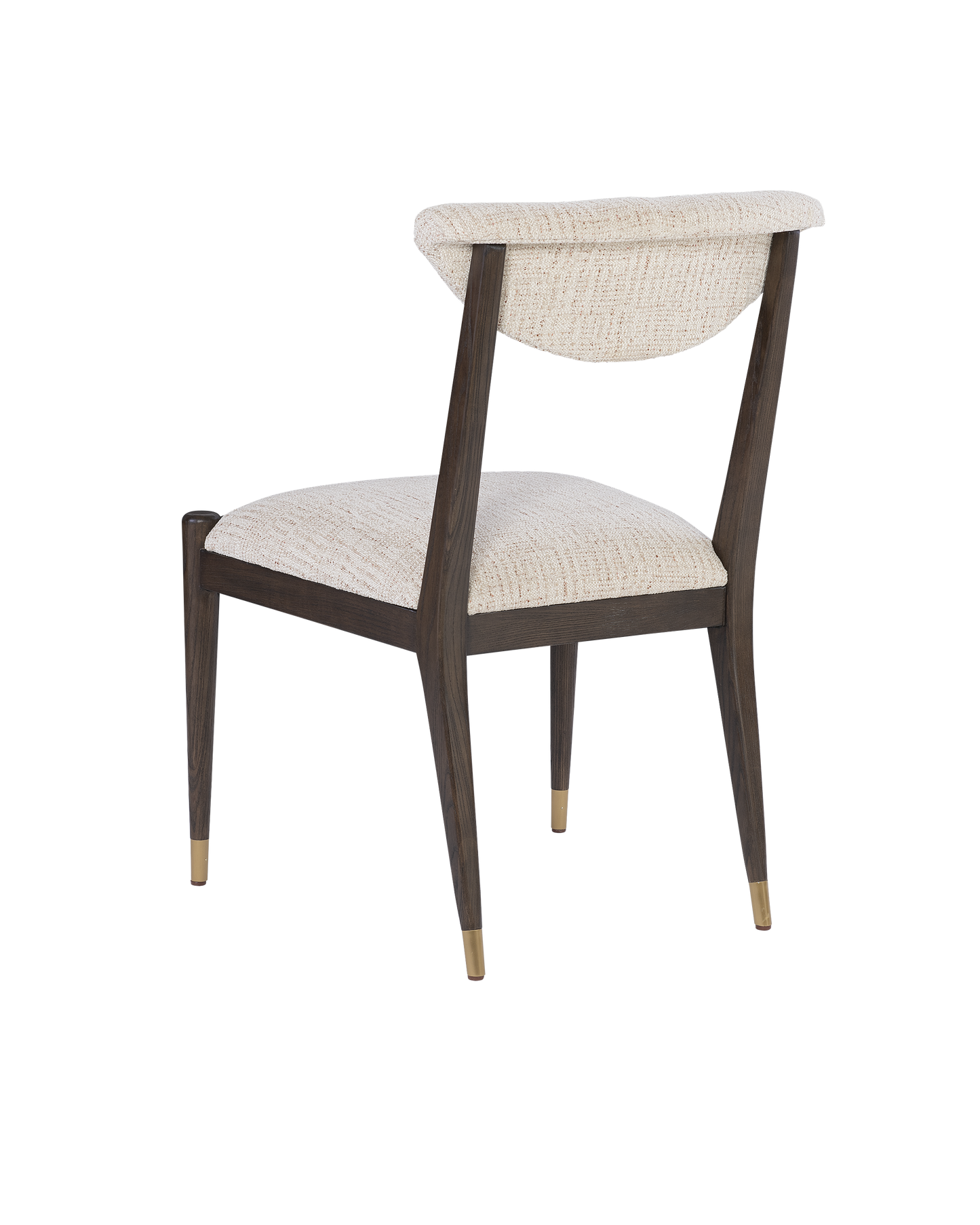 Arlan Wood and Brass Brown Armless Side Chair