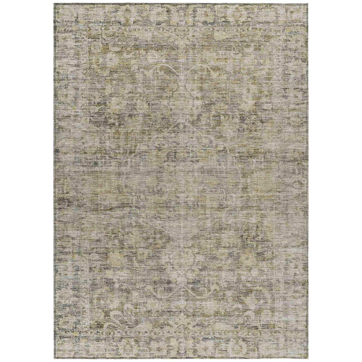 Iriira Gray Washable Indoor-Outdoor Rug