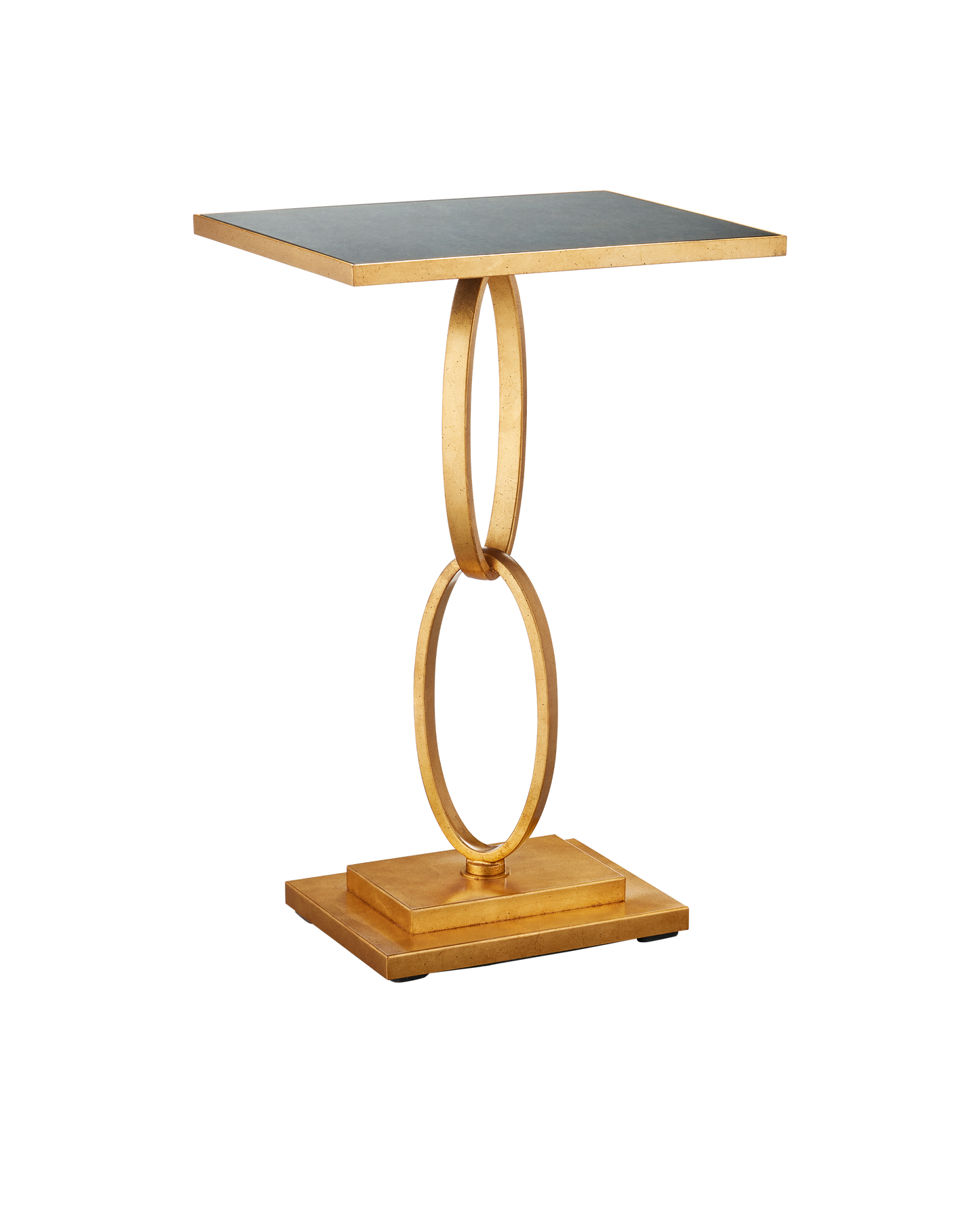 Bangle Iron and Glass Gold Rectangular Accent Table