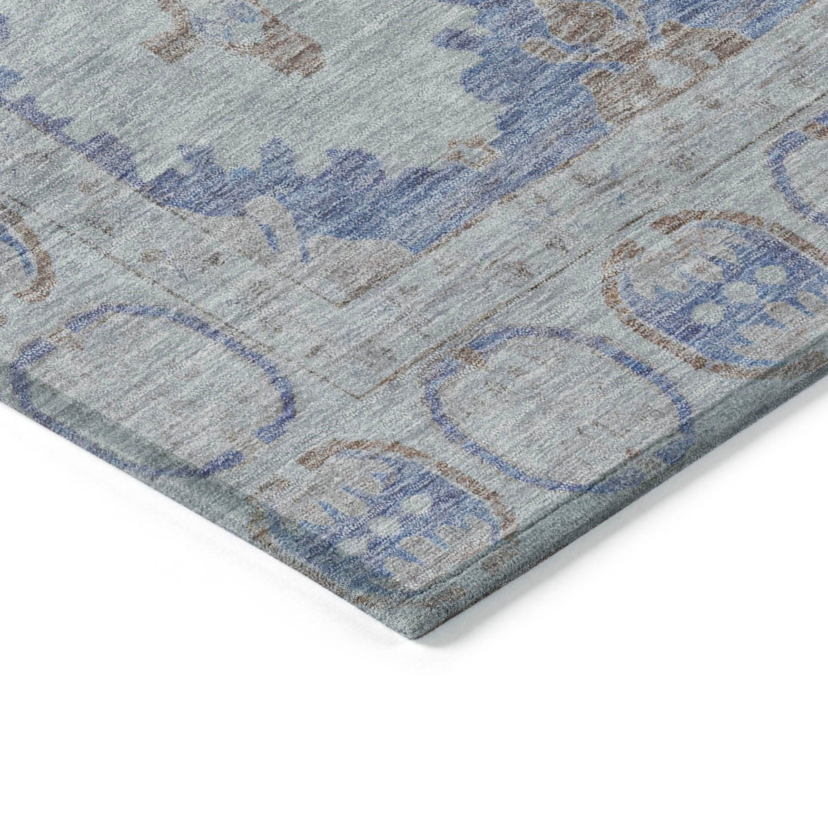 Jaelora Blue Washable Indoor-Outdoor Rug