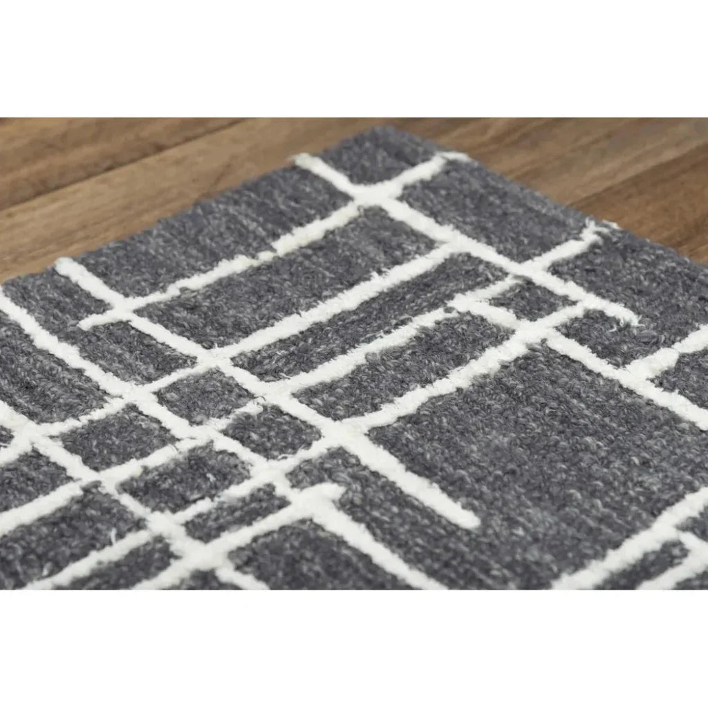 Baab Geometric Charcoal Area Rugs For Living Room -- charcoal