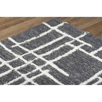 Baab Geometric Charcoal Area Rugs For Living Room -- charcoal