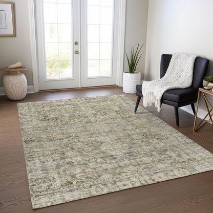 Iriira Gray Washable Indoor-Outdoor Rug -- gray