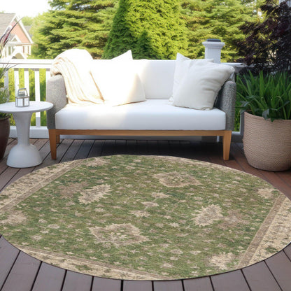 Iriaris Green Washable Indoor-Outdoor Rug