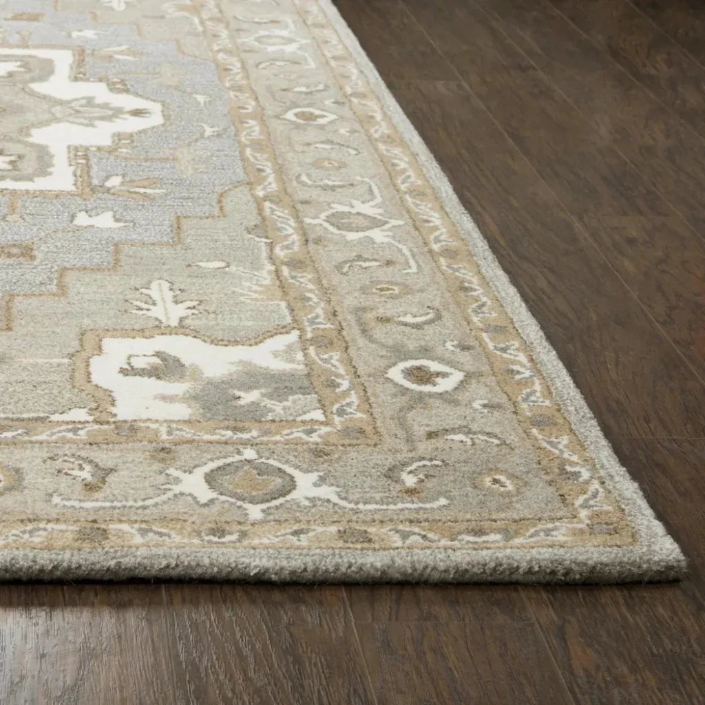 Cira Oriental Medallion Gray Large Area Rugs -- gray