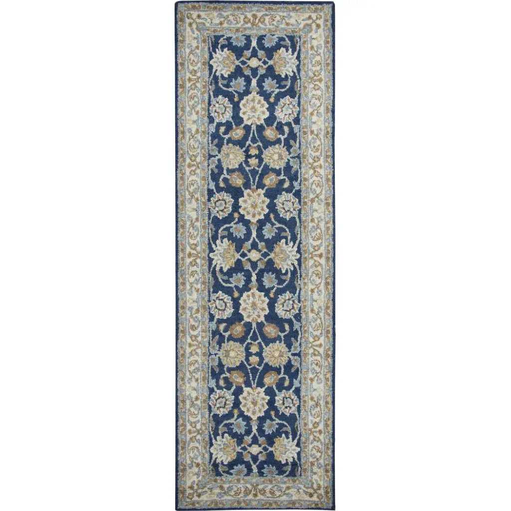 Baia Wool Blue Hallway Kitchen Runner Rug - LOOMLAN - LOOMLAN - Area Rugs