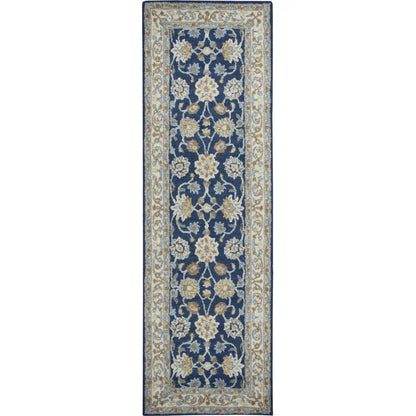 Baia Wool Blue Hallway Kitchen Runner Rug - LOOMLAN - LOOMLAN - Area Rugs
