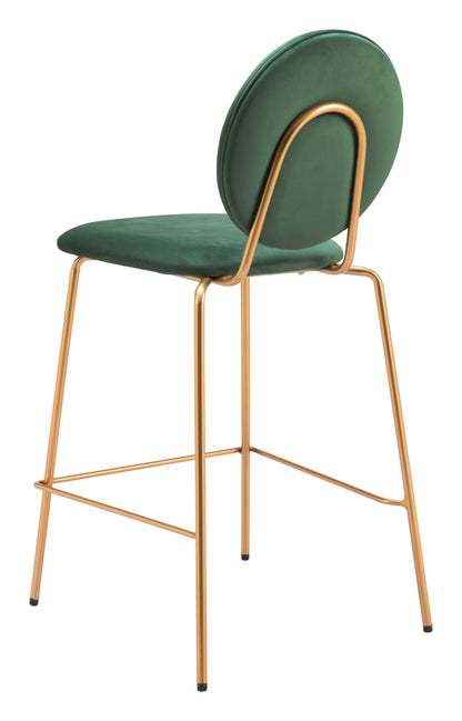 Odessa Steel Green and Gold Counter Stool (Set of 2)