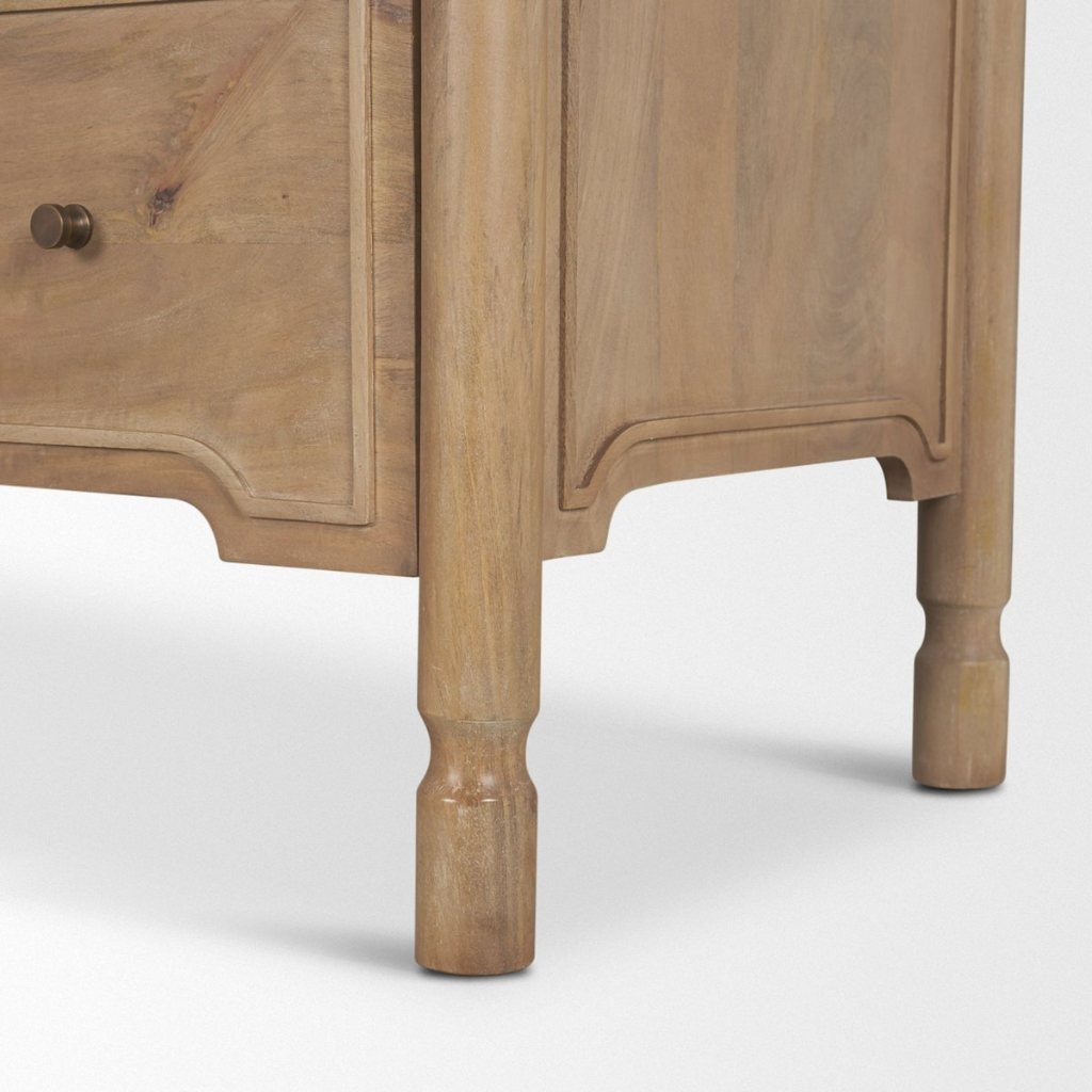 Phil 34"W Brown Solid Wood 2-Drawer Accent Cabinet -- Brown