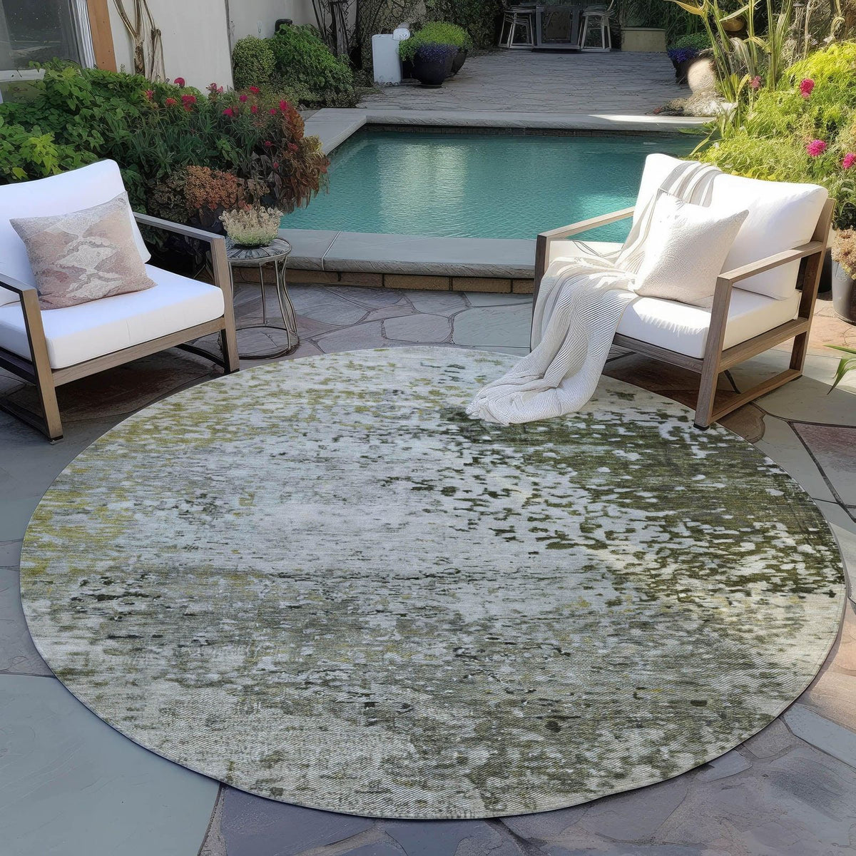 Iriain Gray Washable Indoor-Outdoor Rug