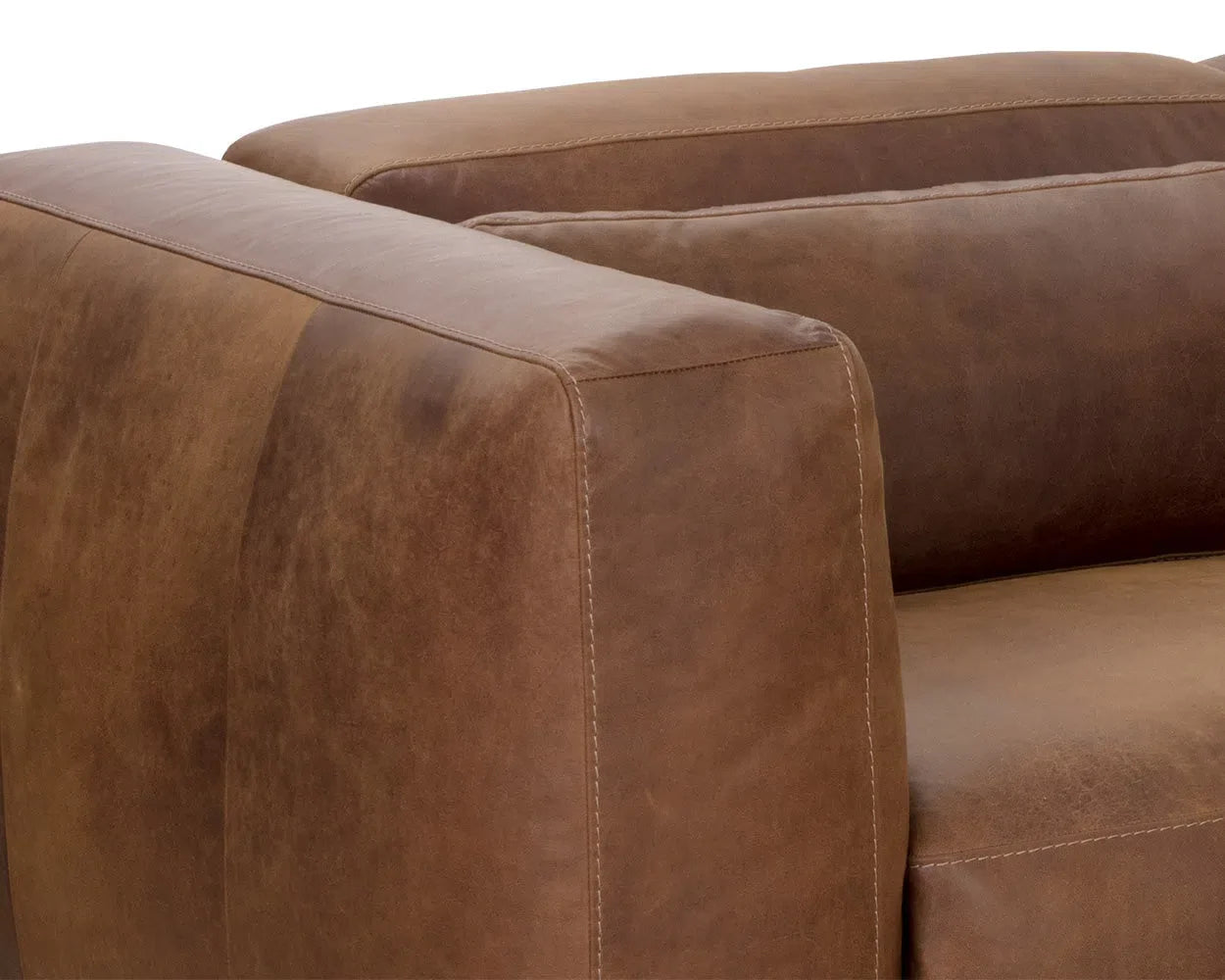 Beau Leather Upholstered Sofa Chaise