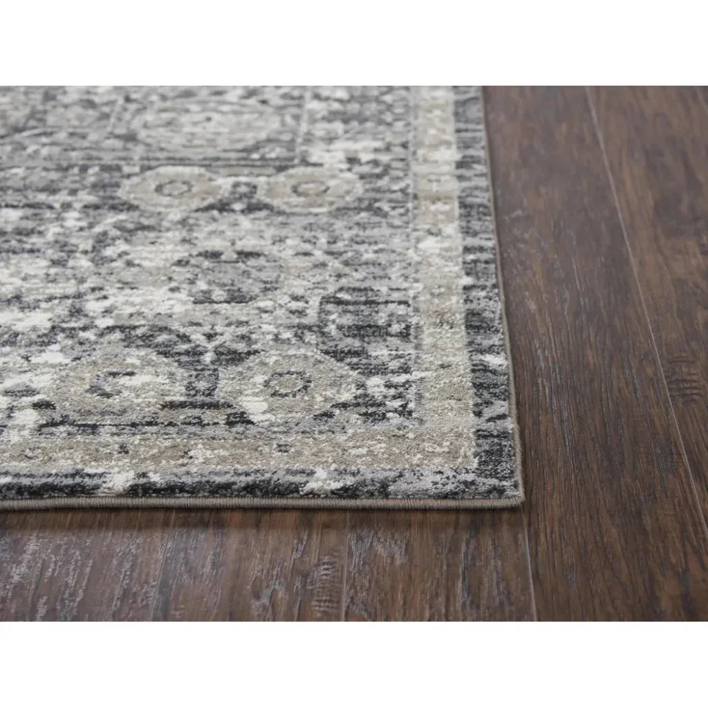 Dach Central Medallion Gray Kitchen Hallway Runner Rug -- gray