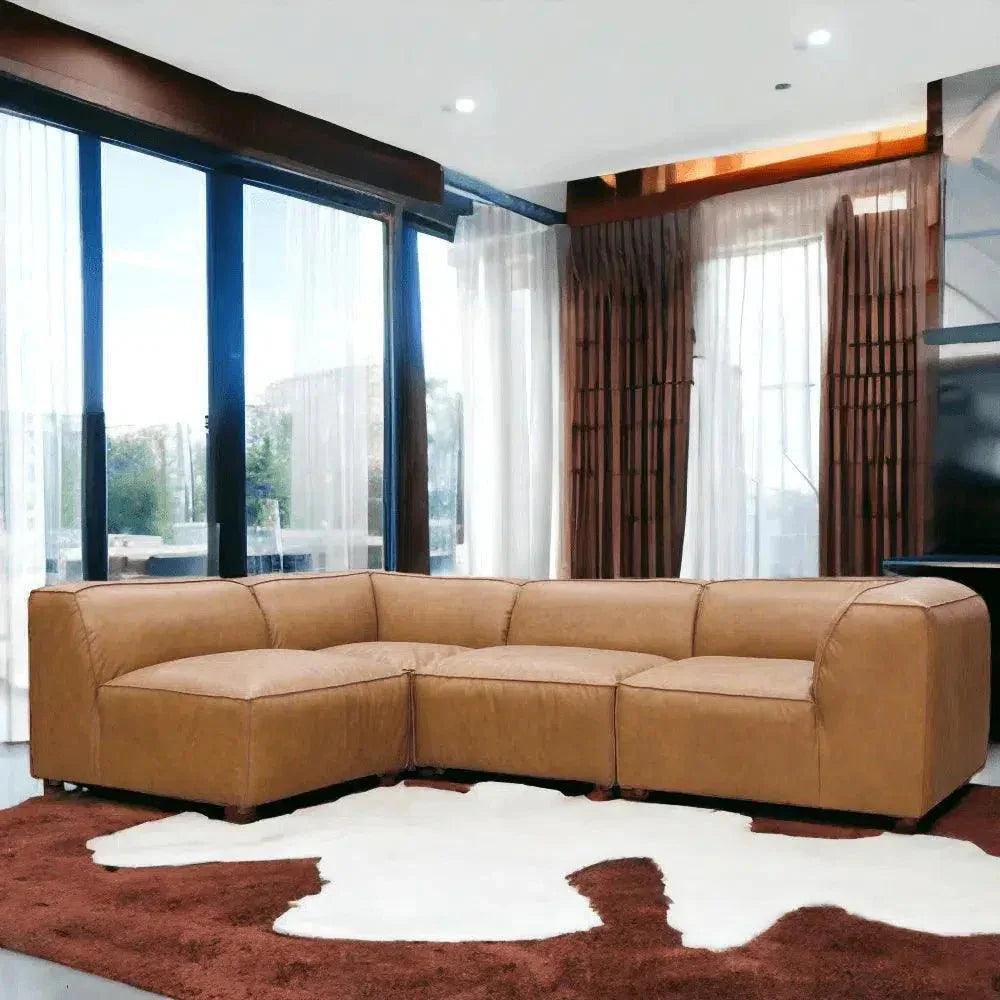 Form Tan Modular Sectional Couch 4PC Convertible -- view 3