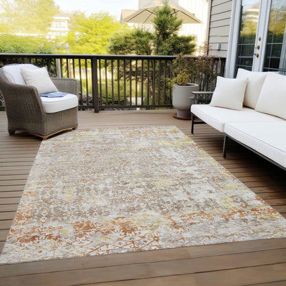 Jaelara Brown Washable Indoor-Outdoor Rug