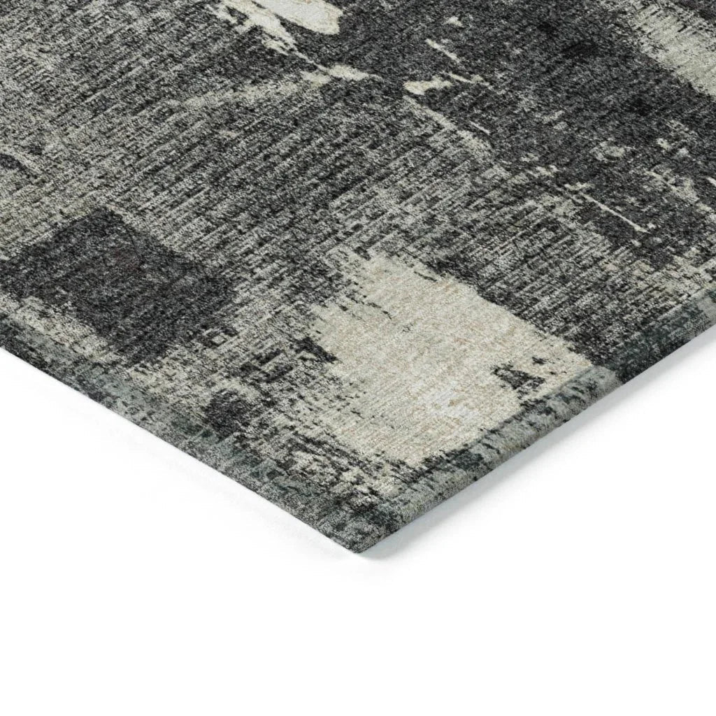Aria Black Washable Indoor-Outdoor Rug-Outdoor Rugs-LOOMLAN Rugs-LOOMLAN
