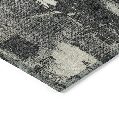 Aria Black Washable Indoor-Outdoor Rug-Outdoor Rugs-LOOMLAN Rugs-LOOMLAN