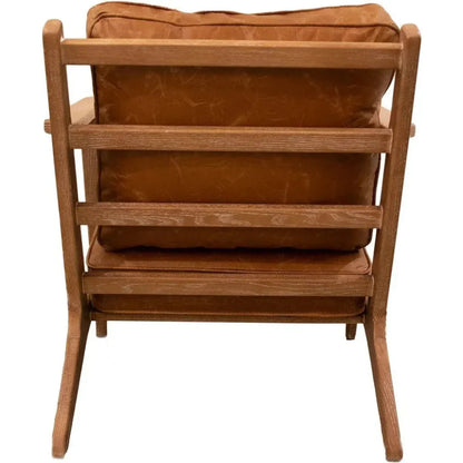 Junior Leather and Wood Brown Arm Chair -- view 6