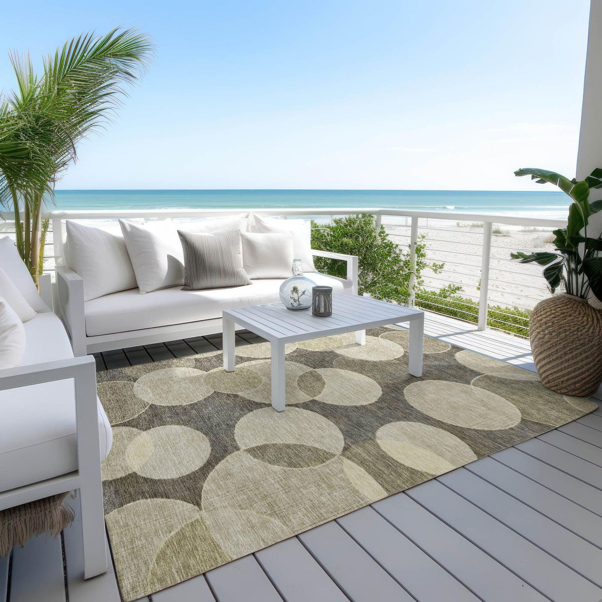 Jaelanor Brown Washable Indoor-Outdoor Rug -- brown
