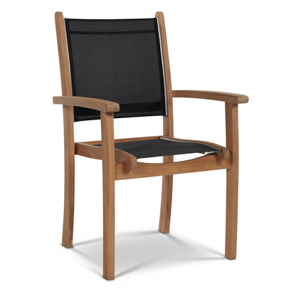 Pearl Stacking Teak Outdoor Dining Armchair 4PC