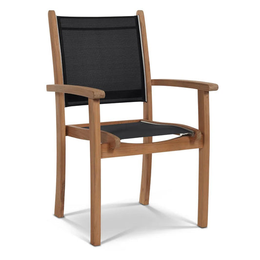 HiTeak Pearl Stacking Teak Outdoor Dining Armchair 4PC