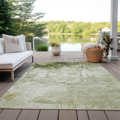 Kaelira Green Washable Indoor-Outdoor Rug