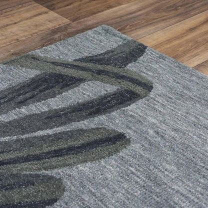 Clou Floral Gray Area Rugs For Living Room -- gray