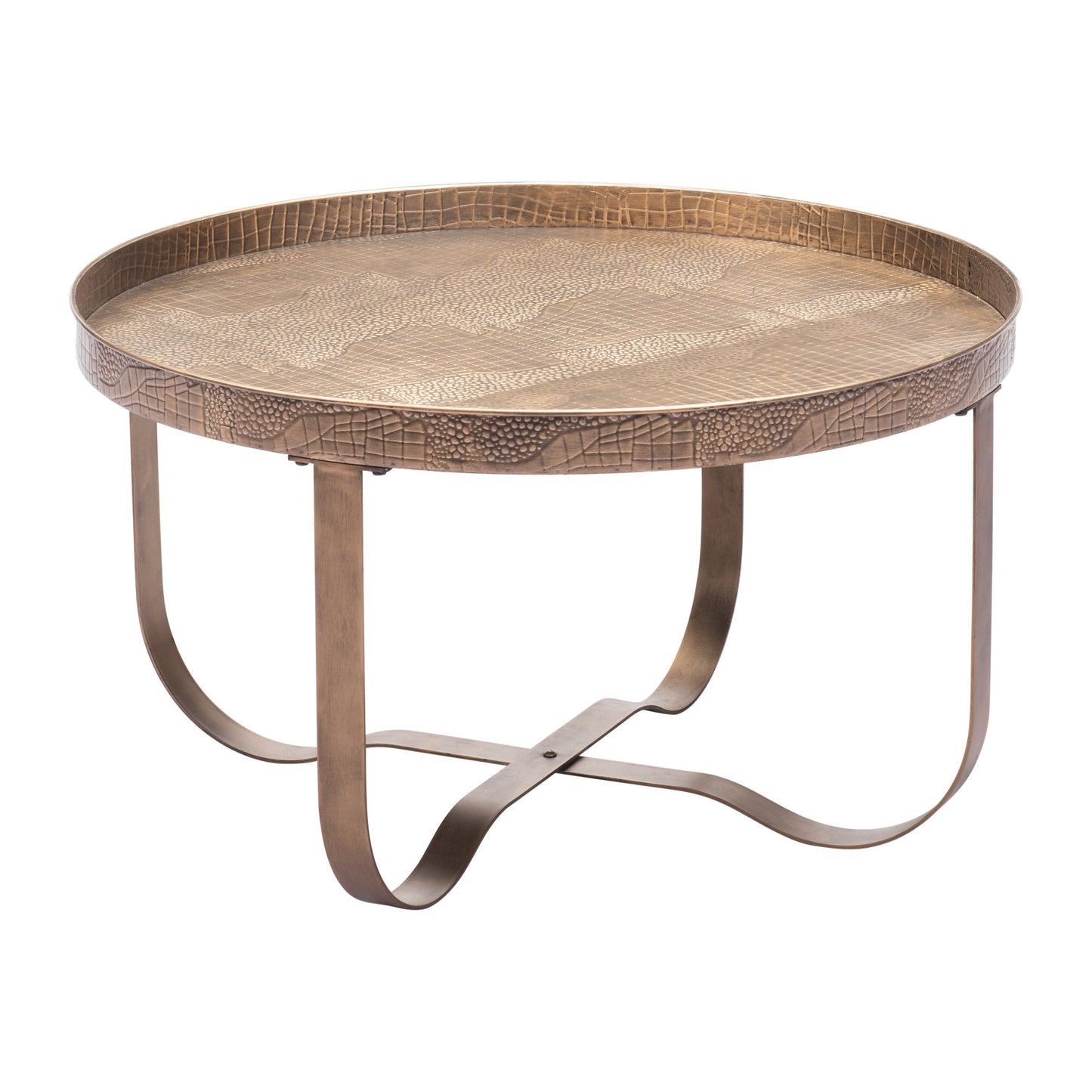 Vannes Brass Steel Round Coffee Table