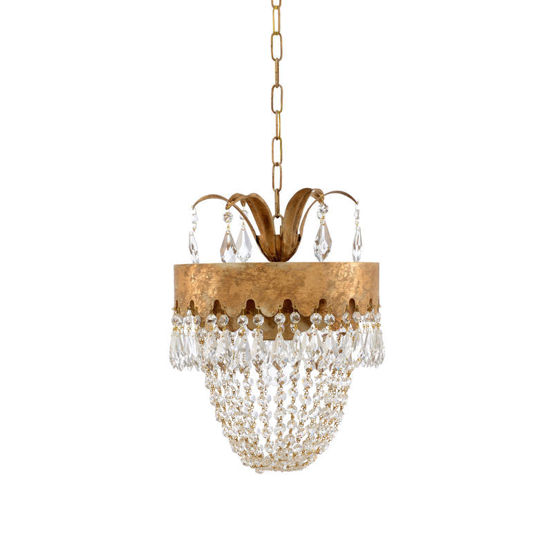 Barton Gold Finish Crystals Pendant