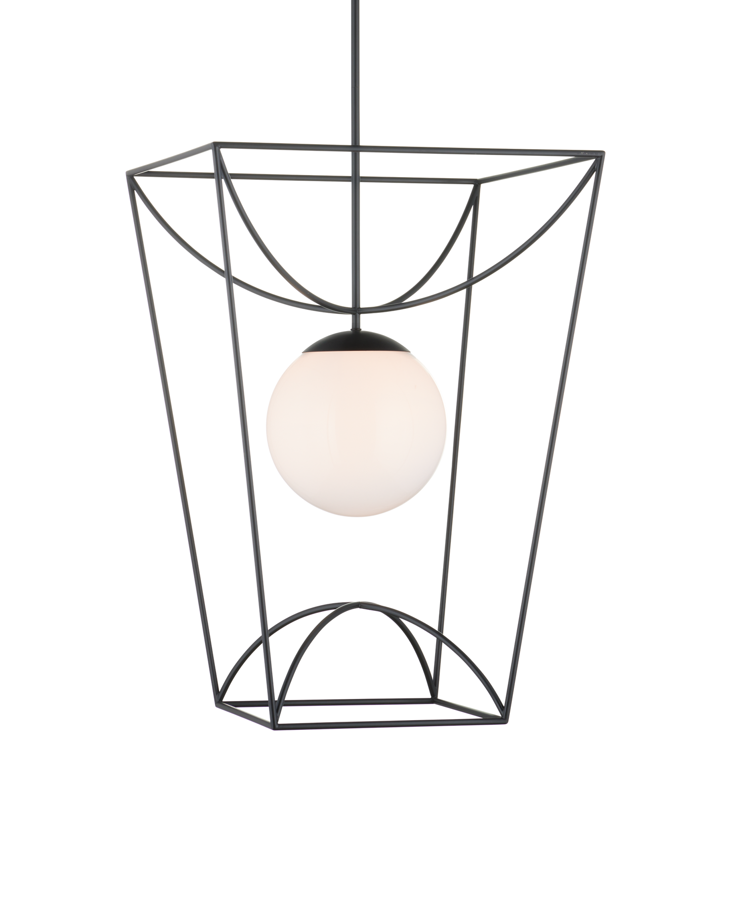 Rochefort Metal and Glass Black Lantern