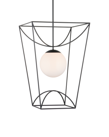 Rochefort Metal and Glass Black Lantern