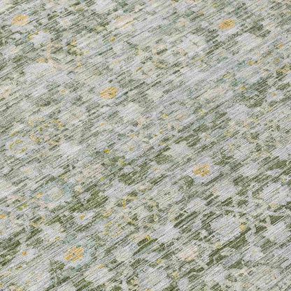 Irior Green Washable Indoor-Outdoor Rug