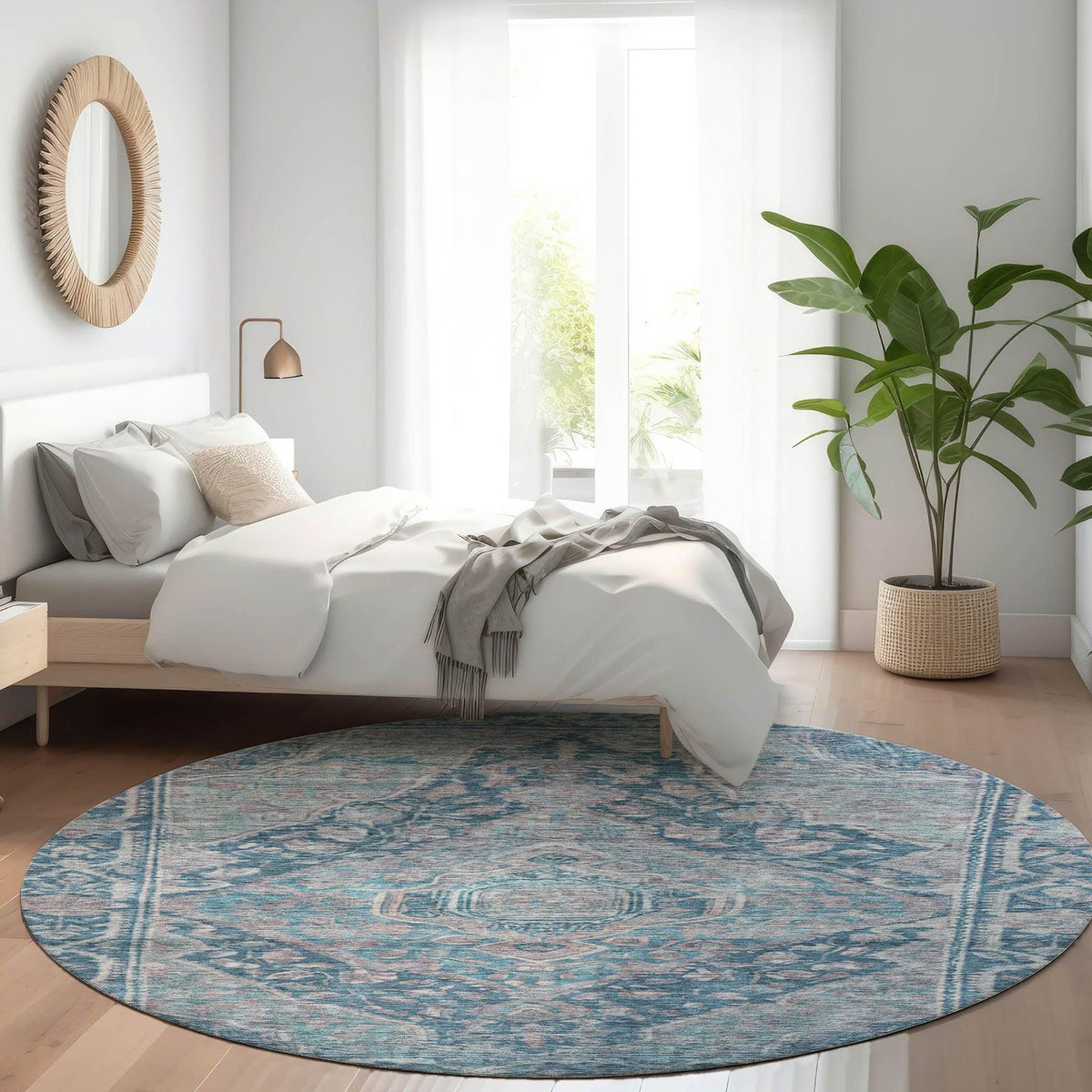 Kaelanor Blue Washable Indoor-Outdoor Rug