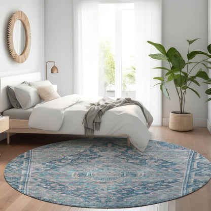 Kaelanor Blue Washable Indoor-Outdoor Rug