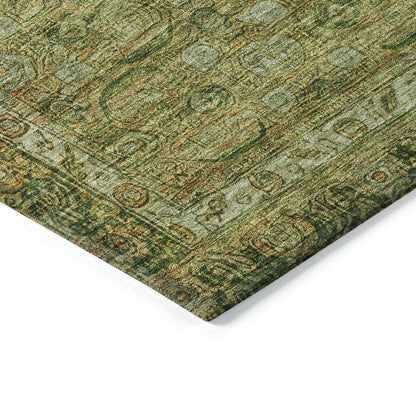 Kaelara Green Washable Indoor-Outdoor Rug