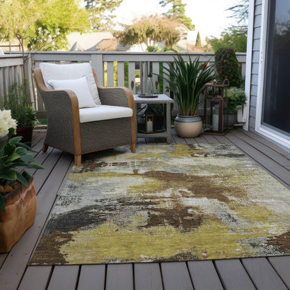 Iriara Brown Washable Indoor-Outdoor Rug -- brown